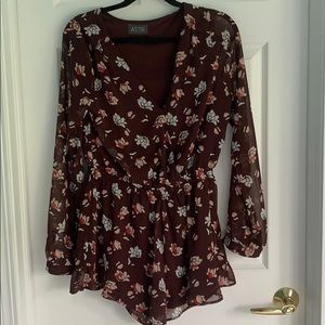 long sleeve romper, floral